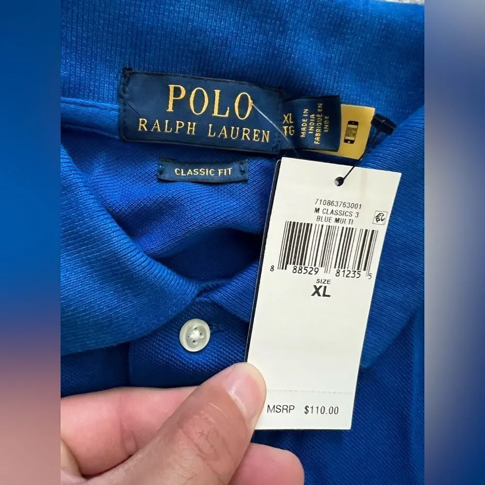 Polo Ralph Lauren Men's Blue Classic-Fit Multi Tie-Dye Polo Shirt